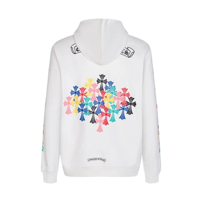 Chrome Hearts Multi-Cross & Horseshoe Logo Graphic Hoodies (Black/White)