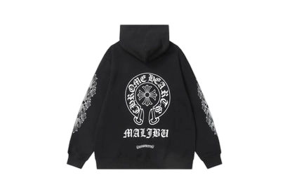 Chrome Hearts Multi-Cross & Horseshoe Logo Graphic Hoodies (Black/White)